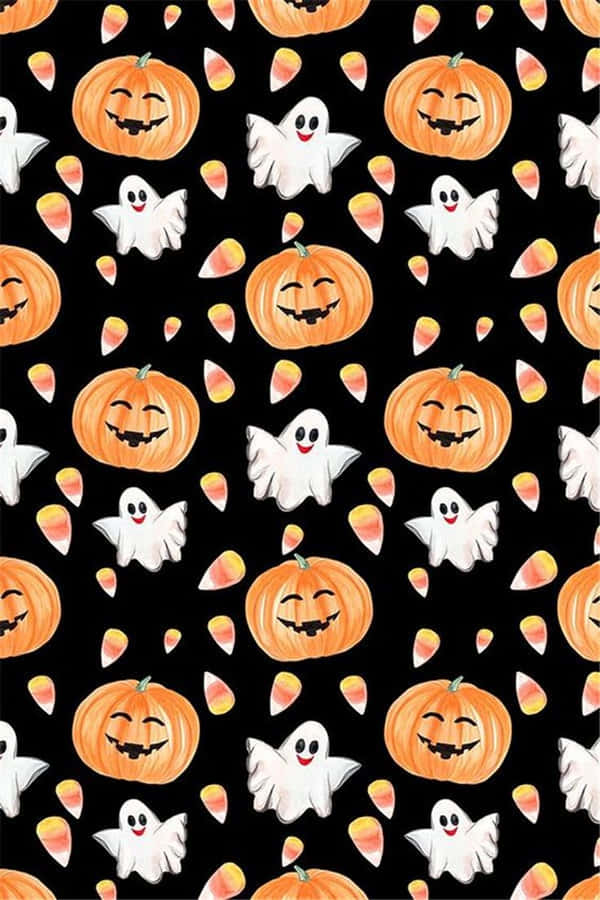 Pattern di Halloween Zucche Fantasmi Candy Corn.jpg
