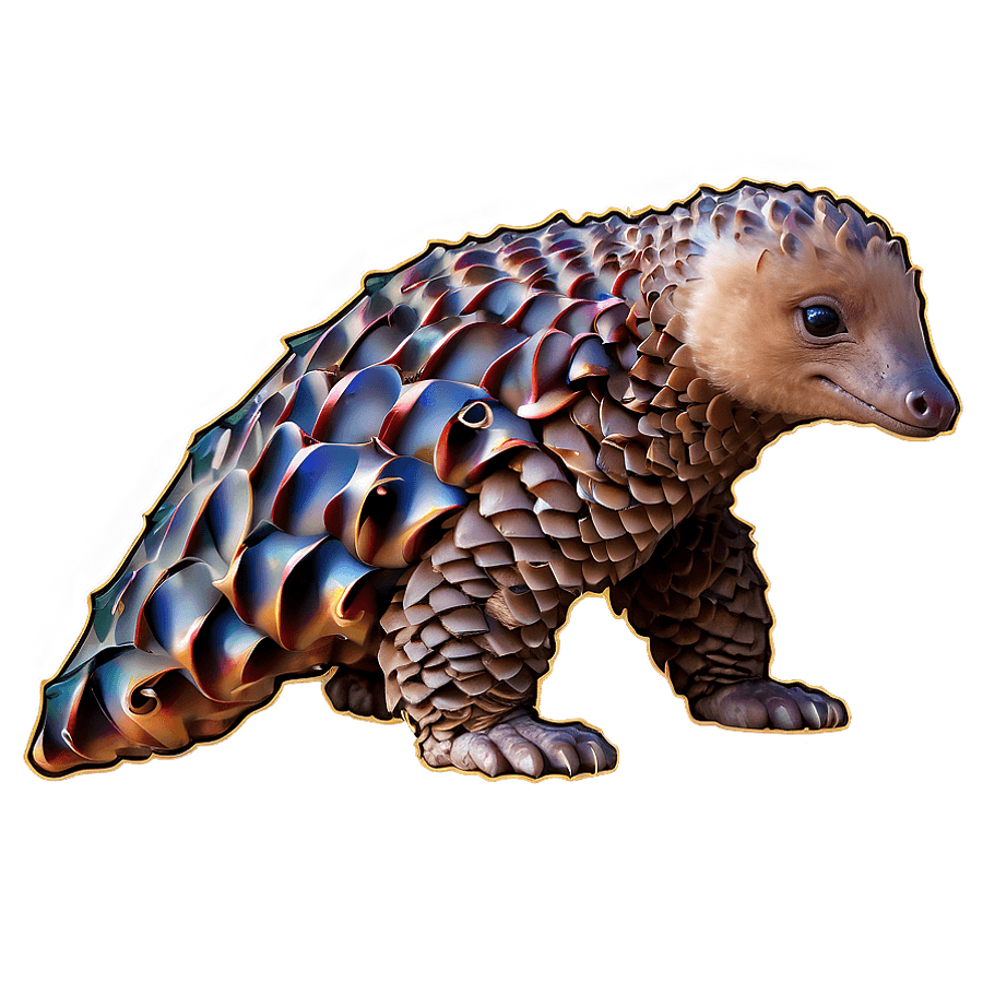 Festive Pangolin Celebration PNG fip36
