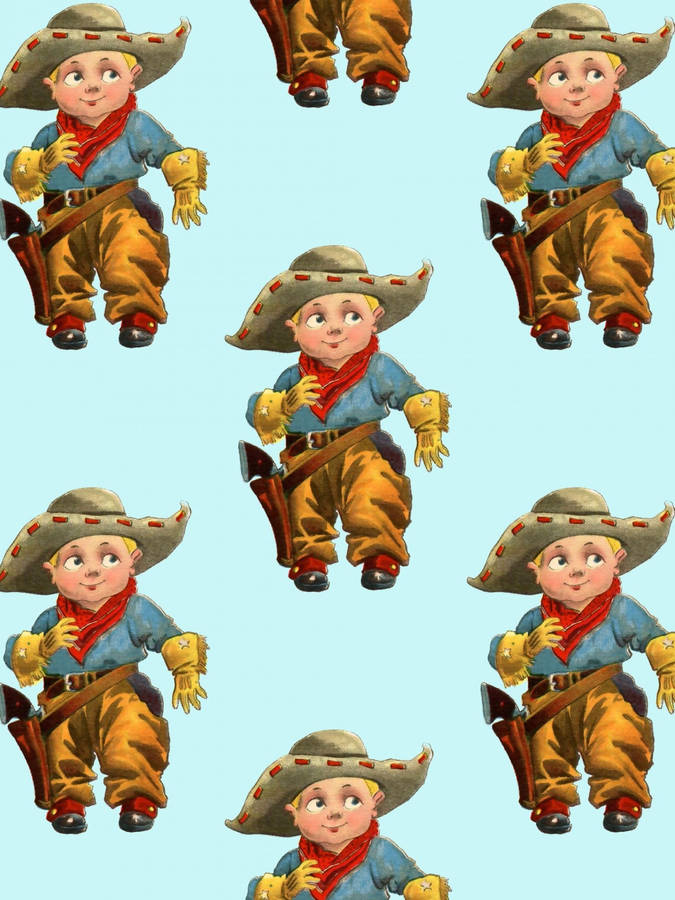 Simpatico bambino cowboy arte