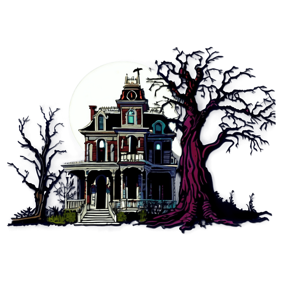 Haunted Mansion and Trees PNG ggr28