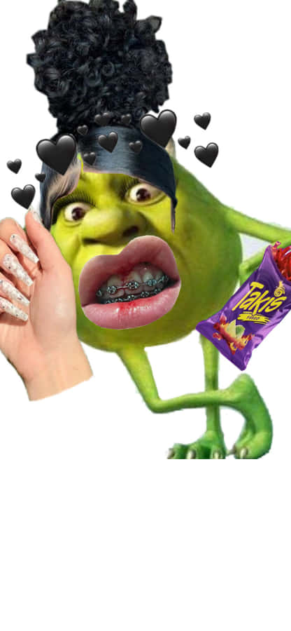 Baddie Shrek mit Takis und Bling