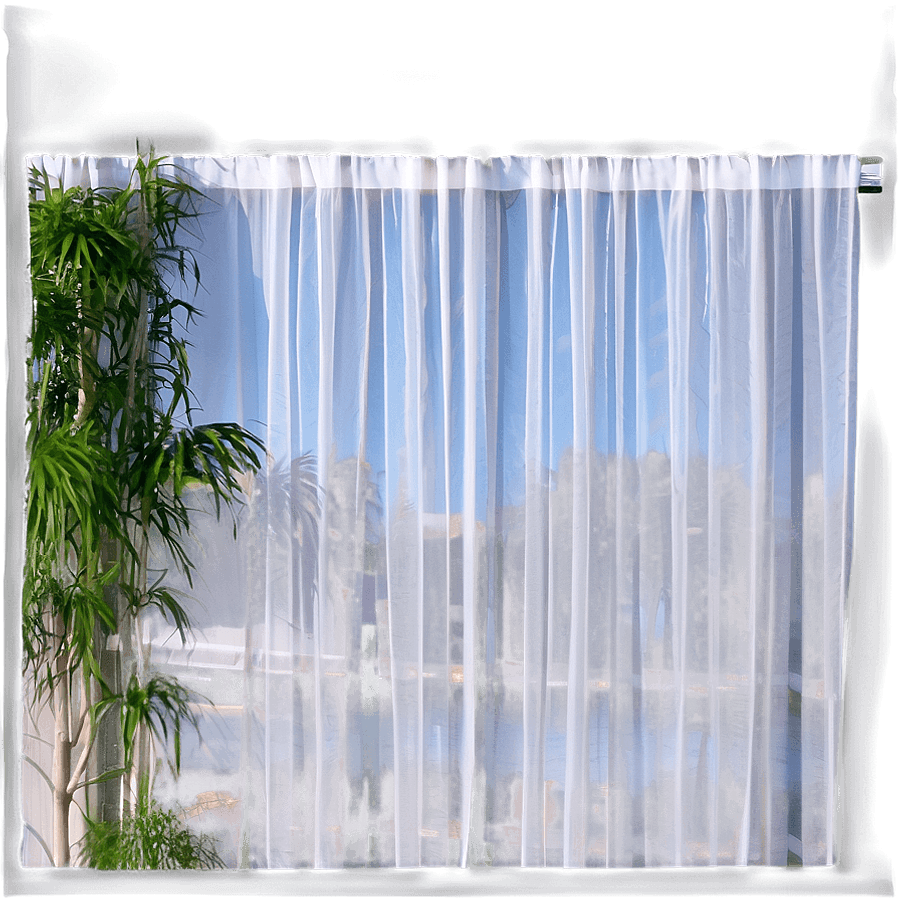 White Tulle Curtains PNG ctu