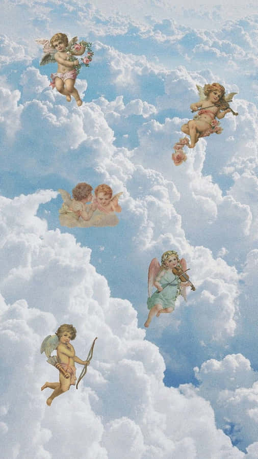 Anjos Vintage em Nuvens Estéticas