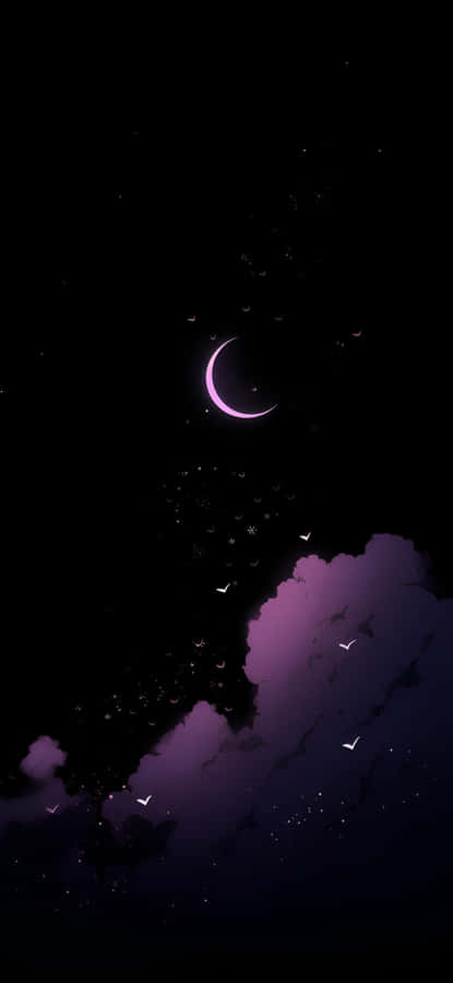 Crescent Moon und Sterne Ästhetik Hintergrund