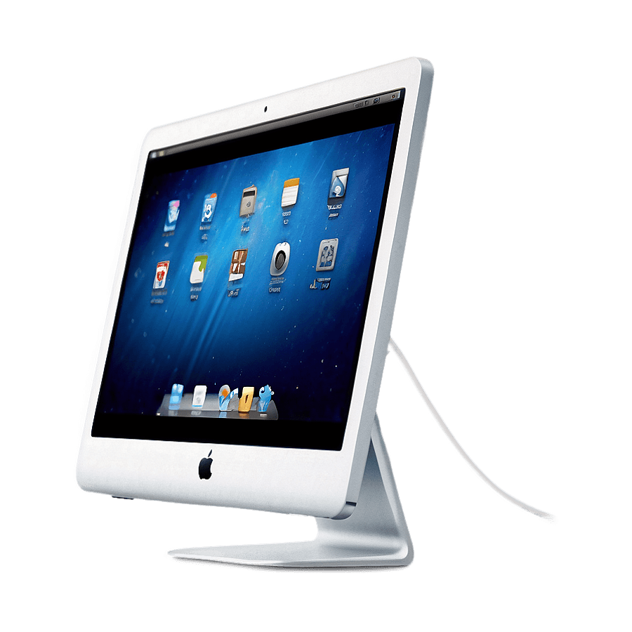 Mac Computer with Bright Screen PNG tyu