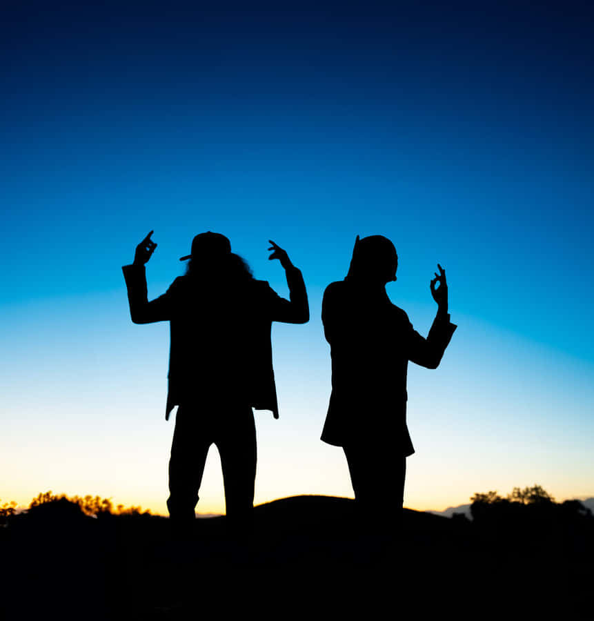 Segno di Pace Silhouette al Tramonto