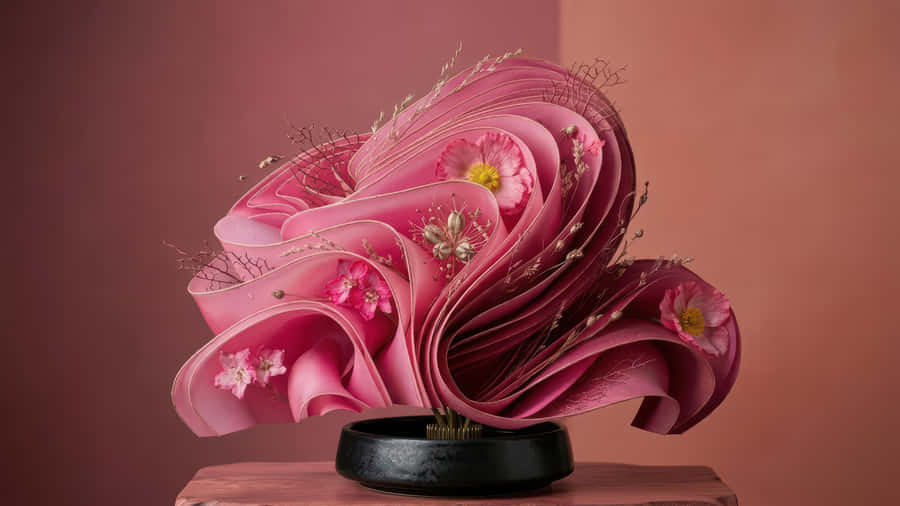 wallpaper,windows 11,windows,bloom,desktop,screen,background,image,3d,artificial,intelligence,Ikebana,composition,Flower, Pink