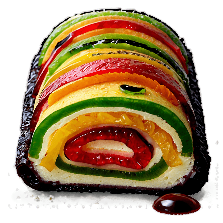 Jelly Roll with Fruit Topping PNG 05262024