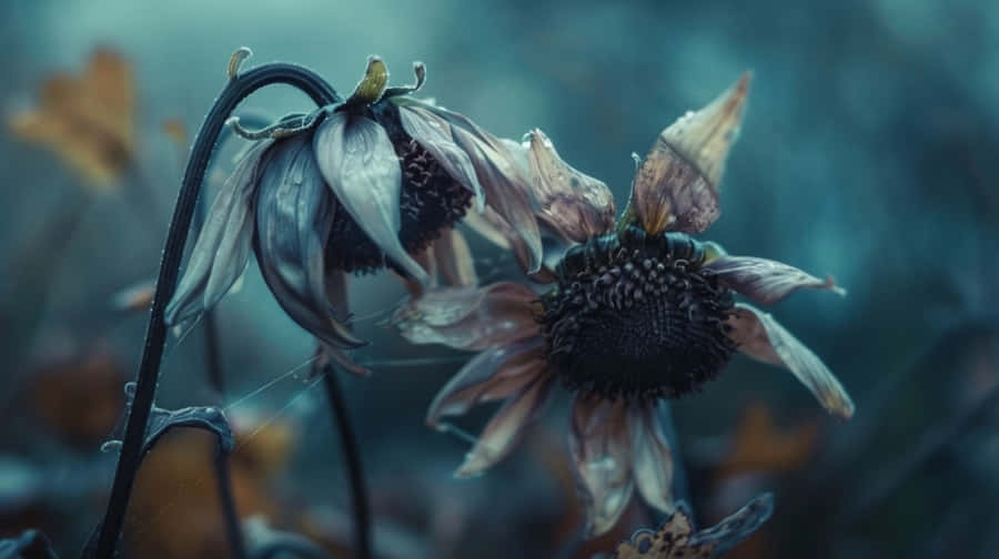 Fundo Melancólico de Flores Murchas