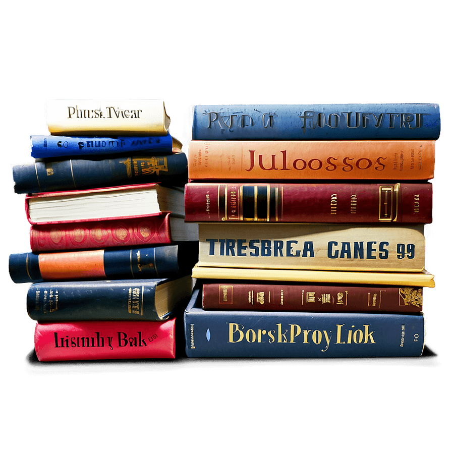 Mystery Books Stack PNG 06212024