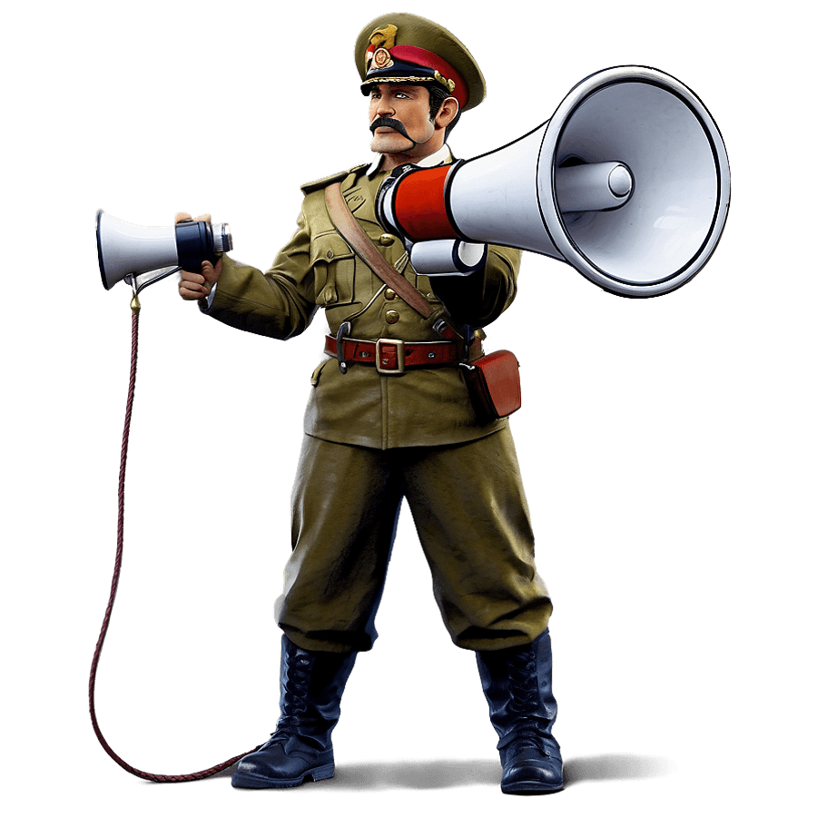 Captain with Megaphone PNG oix