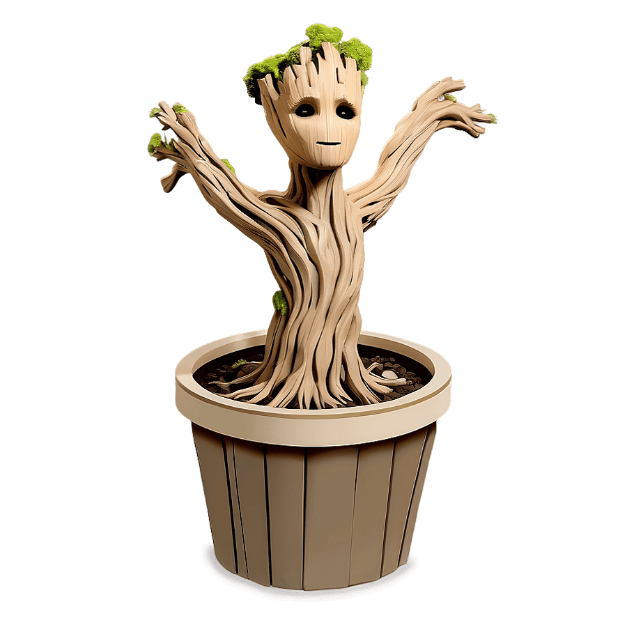 Minimalist Groot Art PNG 31