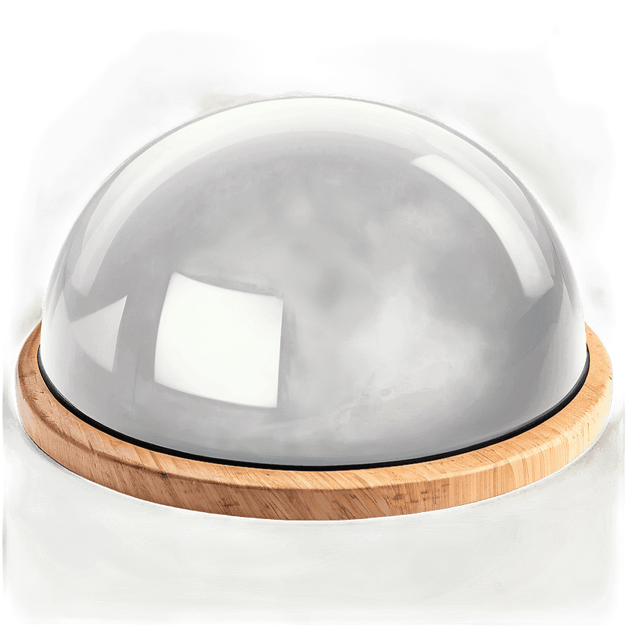 Glass Dome with Wood Base PNG svs44
