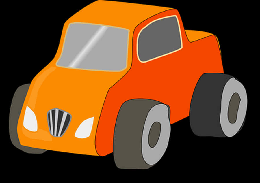 Orange Cartoon Car Illustration