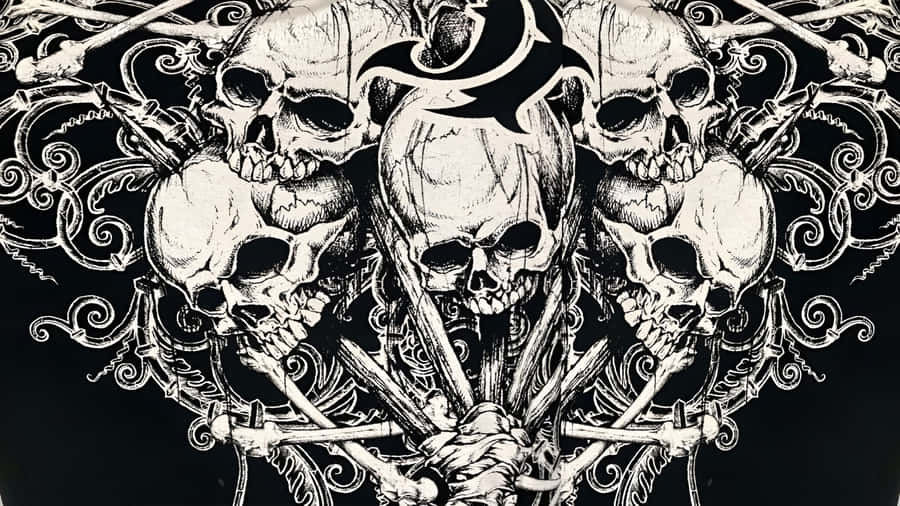 Arte de Caveira Grunge Goth