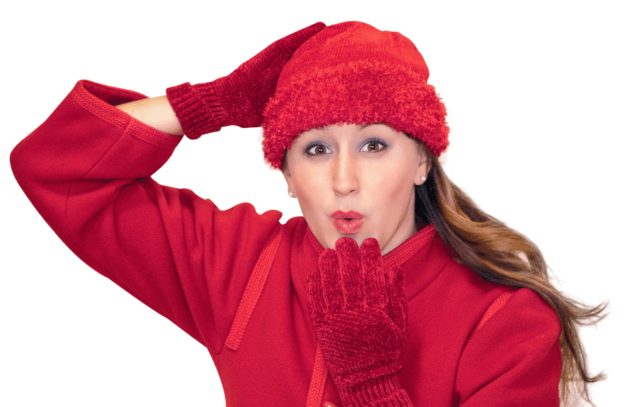 Winter Fashion Red Accessories Woman