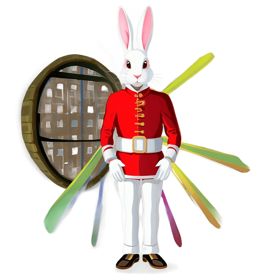 White Rabbit in Costume PNG 06112024