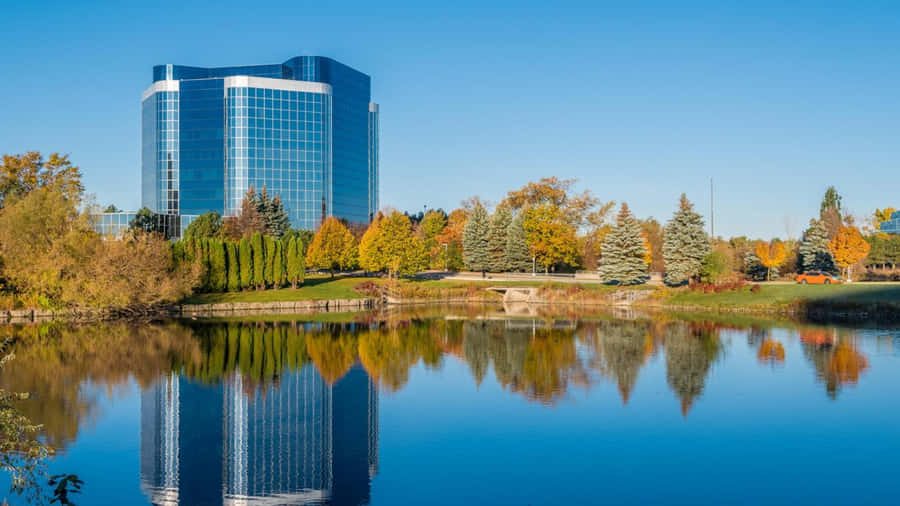 Markham modernes Gebäude Reflexion Herbst