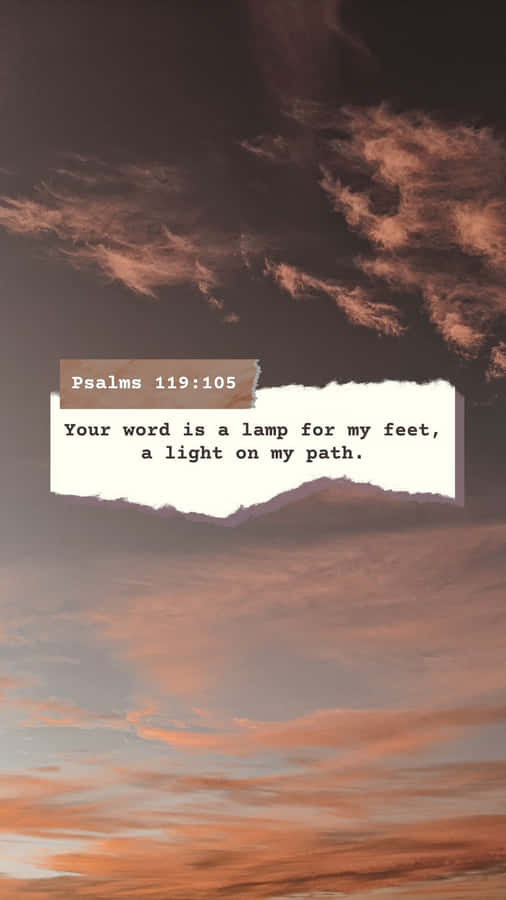 Versículo Bíblico Salmos 119:105 com Fundo de Céu