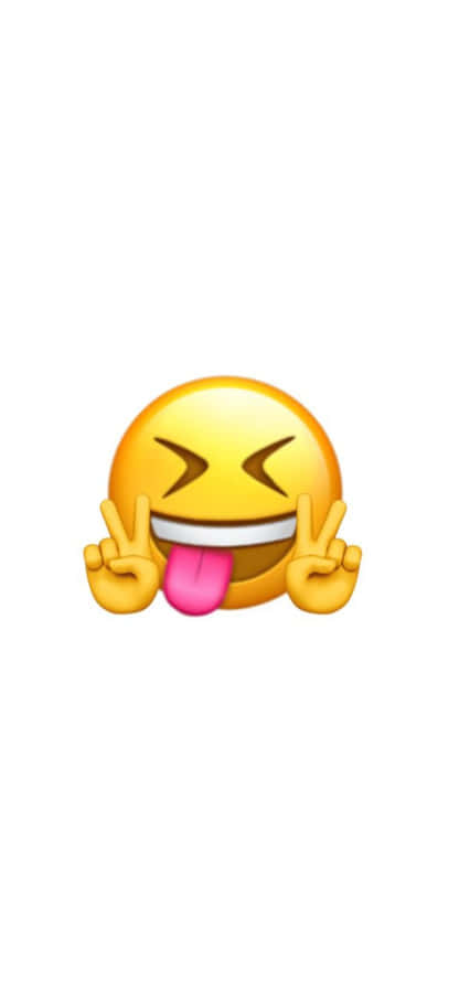 Emoji di Faccia Strabica con Lingua e Segno di Pace