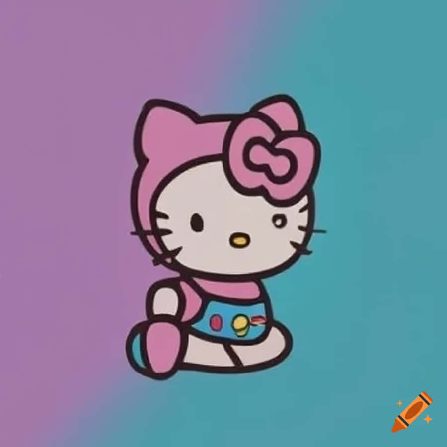 Lila Farbverlauf Hello Kitty