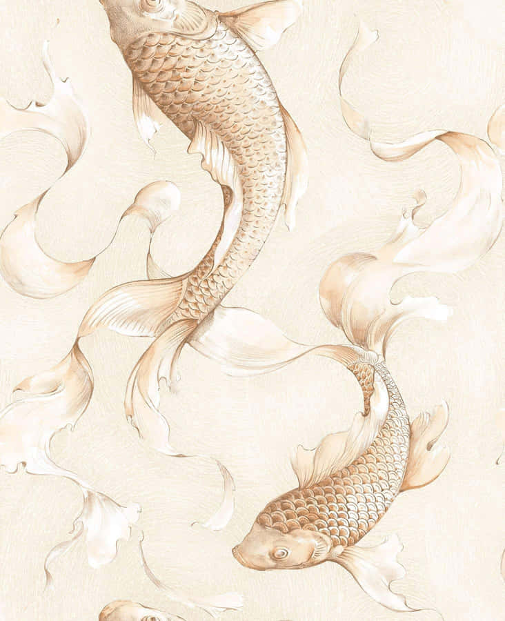 Arte Elegante de Peixe Koi