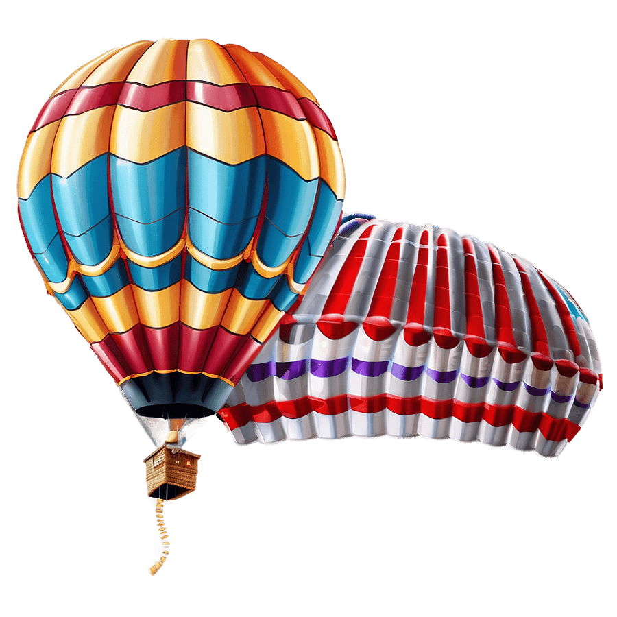 Elegant Hot Air Balloon PNG 26