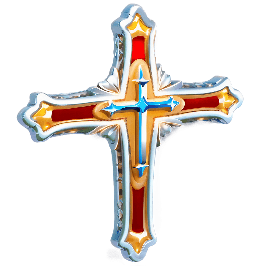 Shiny Christian Cross PNG 06122024
