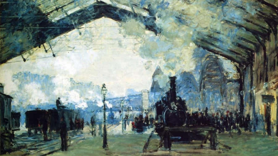 Paesaggioimpressionista sereno con fiume e foresta