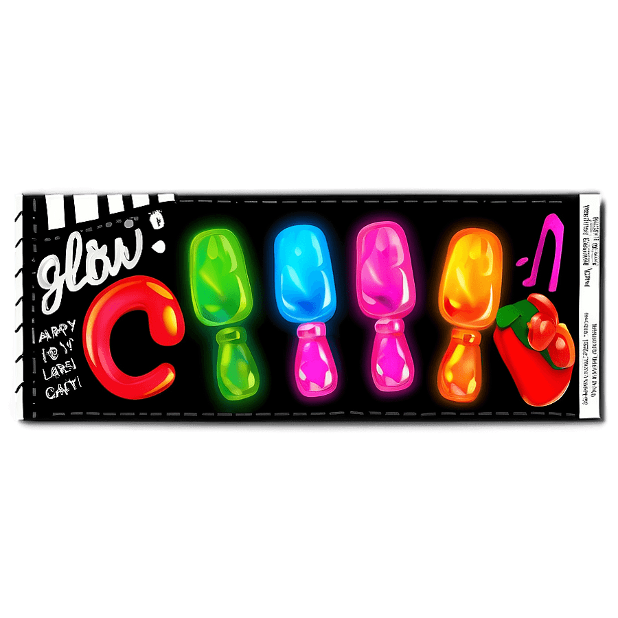 Lets Glow Crazy Party Favor Label PNG 37