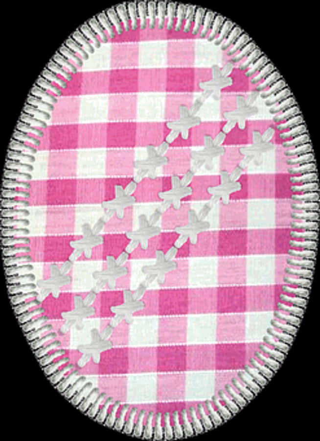 Pink Plaid Easter Eggwith Bunny Shapes