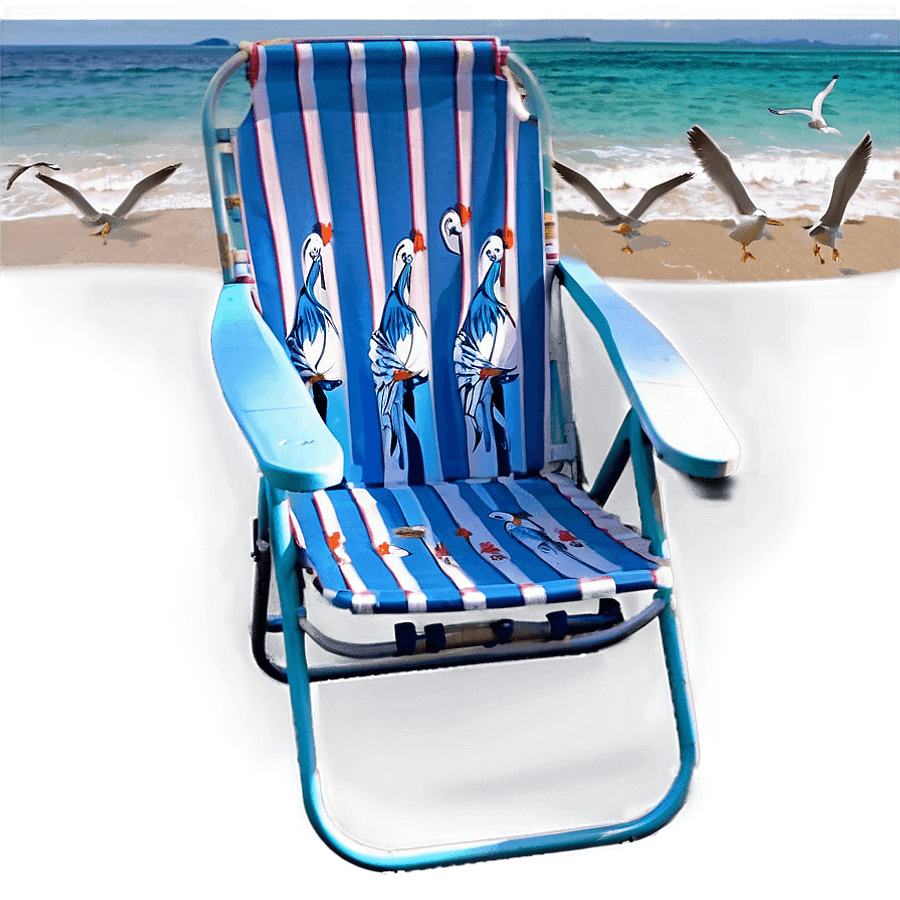 Beach Chair Seagull View PNG 80