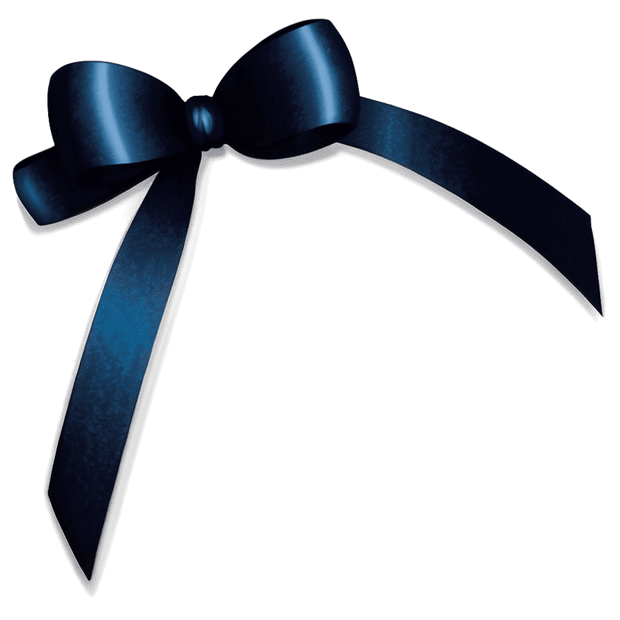 Black Ribbon Bow PNG 05262024