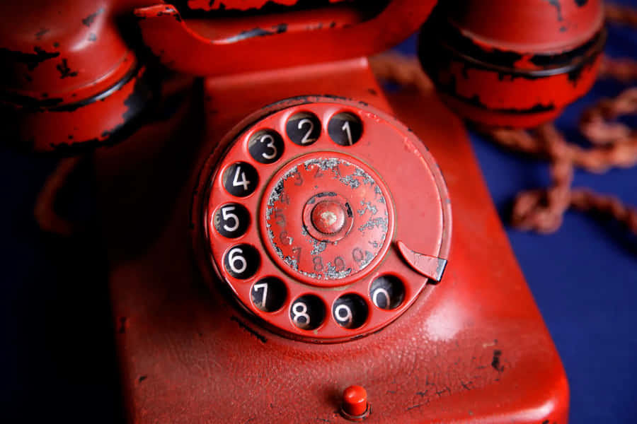 Telefone Rotativo Vermelho Vintage