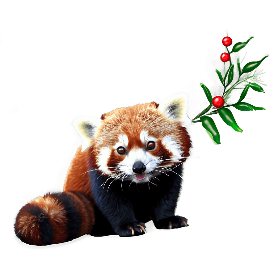 Red Panda in Festive Mood PNG 61