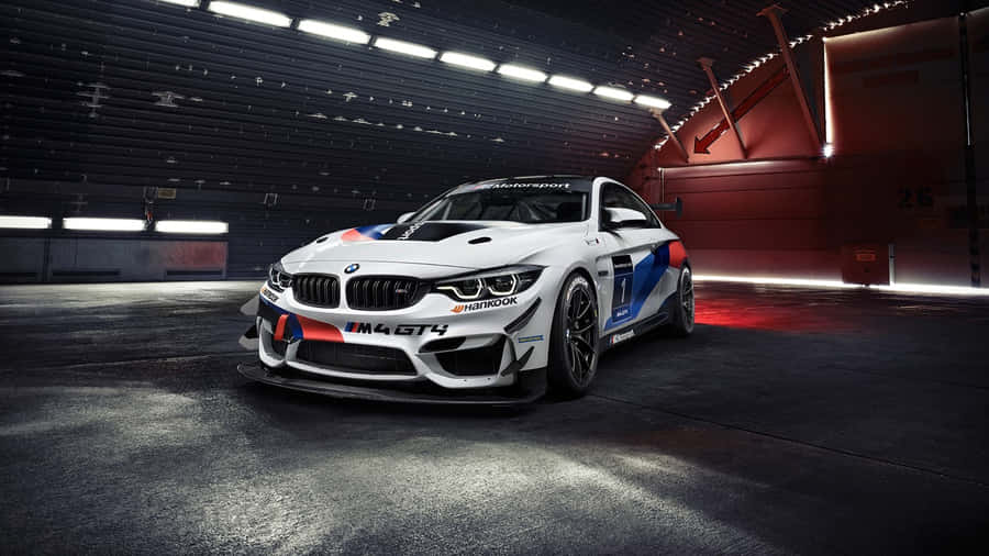 Enblå BMW i høj opløsning