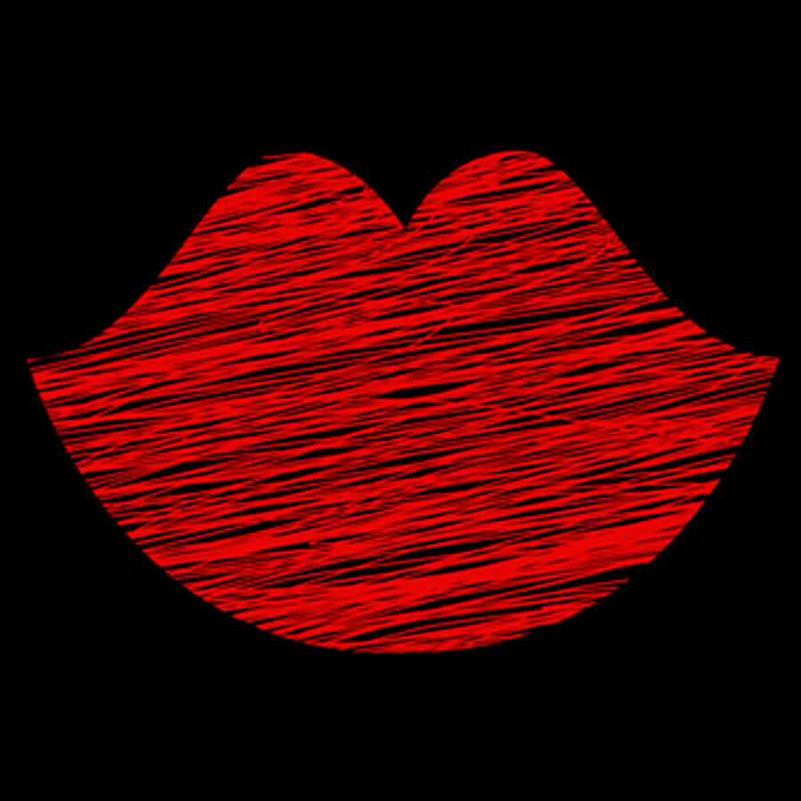 Red Textured Lips Icon