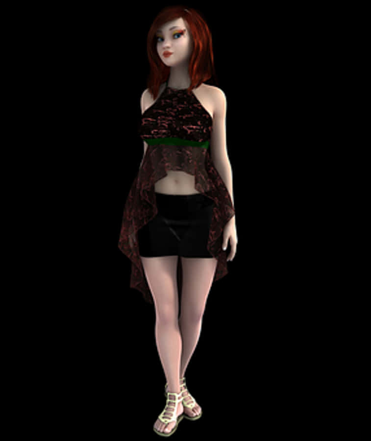 Redhead3 D Character Model
