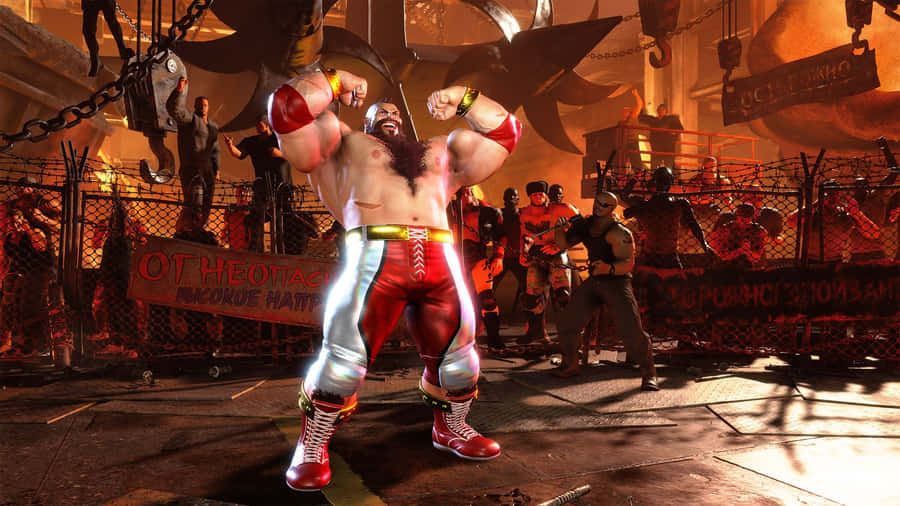 Pose de Vitória do Zangief do Street Fighter