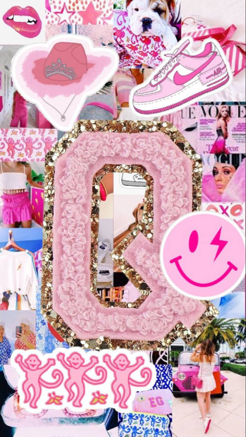 Poster rosa lettera Q