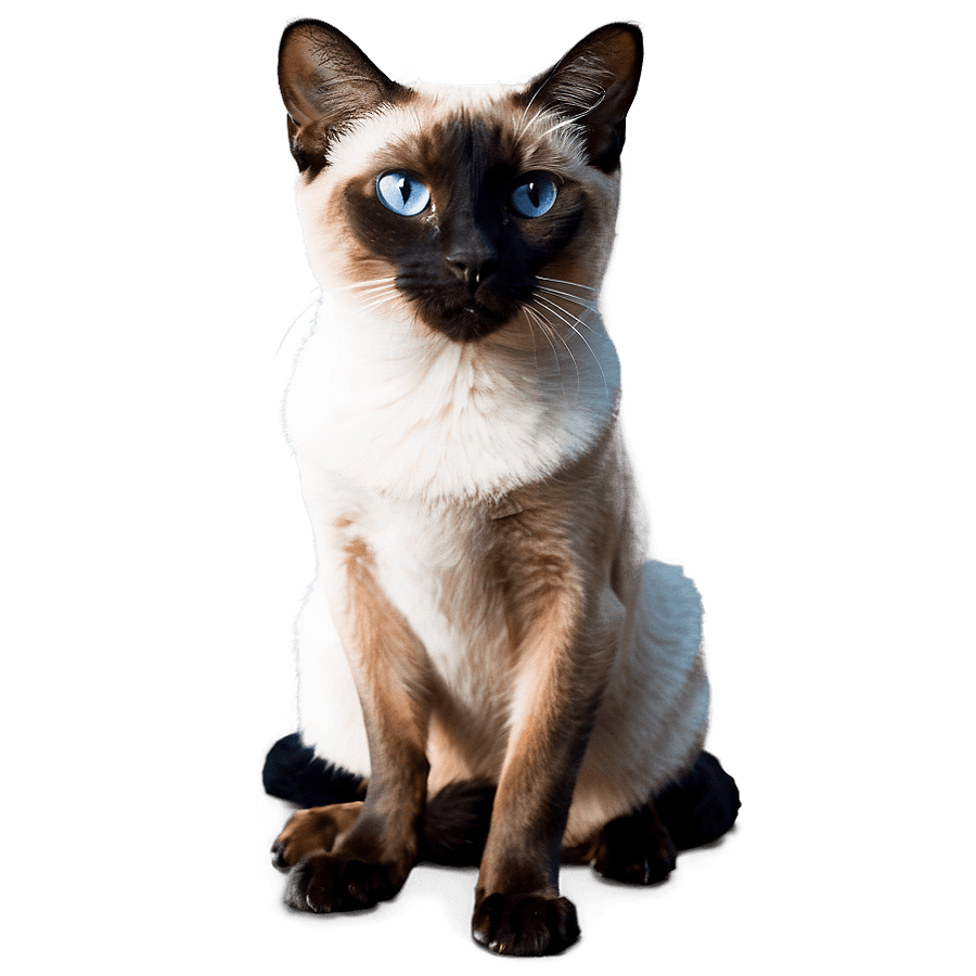 Regal Siamese Cat Sitting PNG yct85