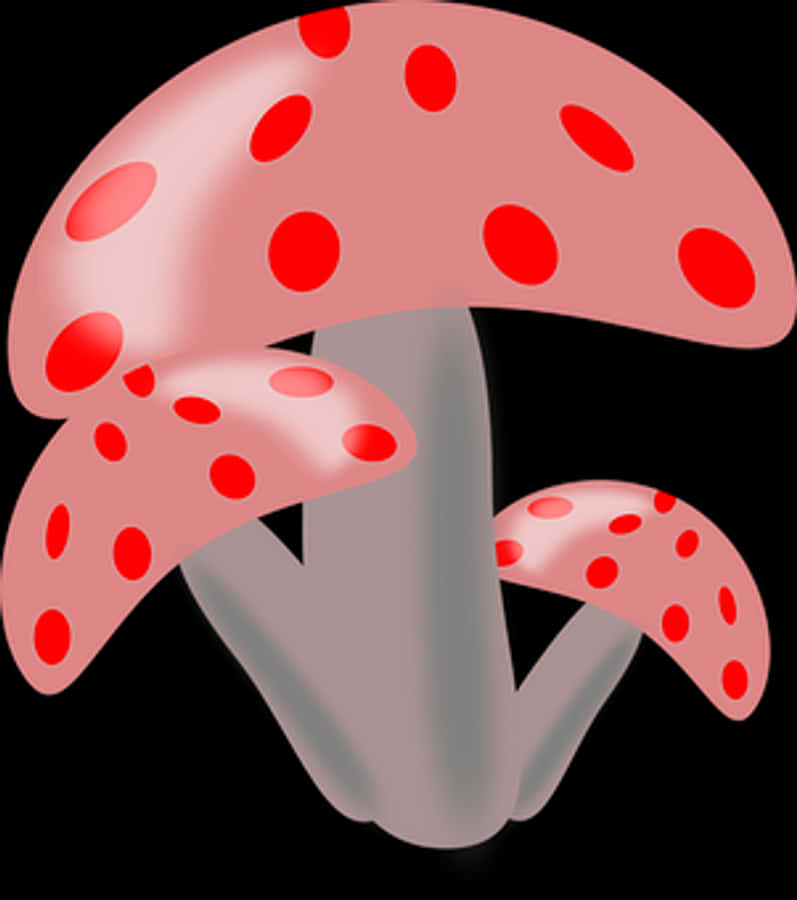Red Spotted Mushrooms Illustration