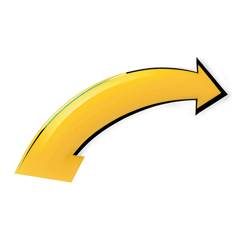 Curved Yellow Arrow Clipart PNG vll16