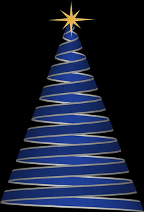 Abstract Blue Christmas Tree Graphic