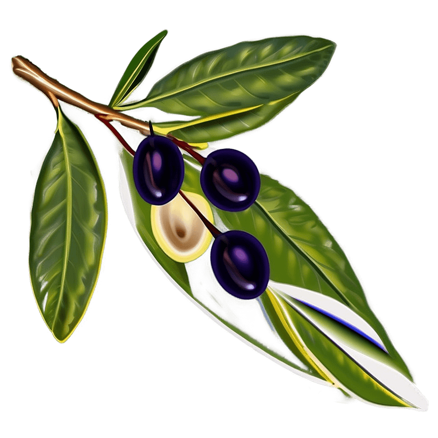 Olive Branch Silhouette PNG 6