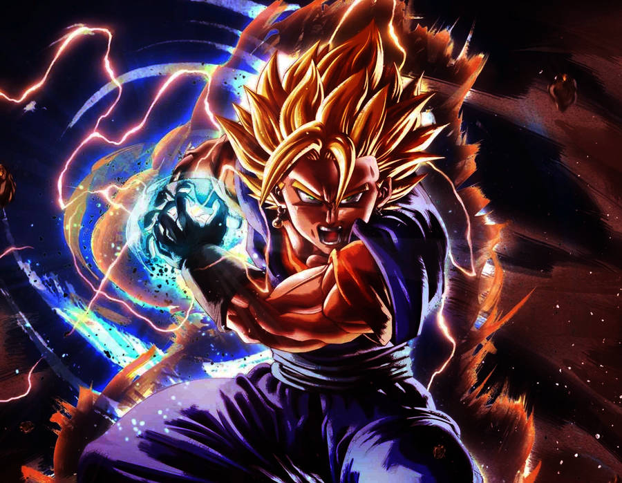 Download Vegito Poised To Attack Wallpaper | Wallpapers.com