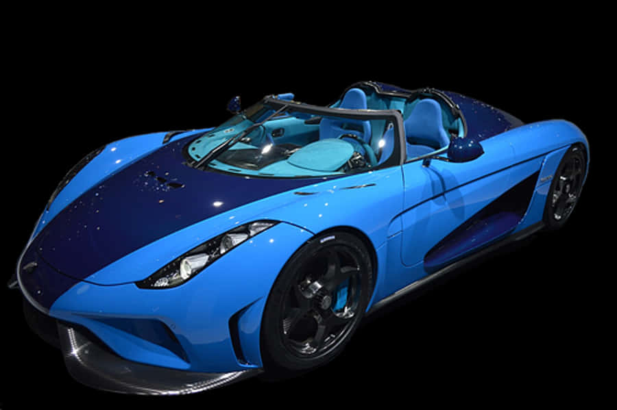 Blue Sports Car Black Background