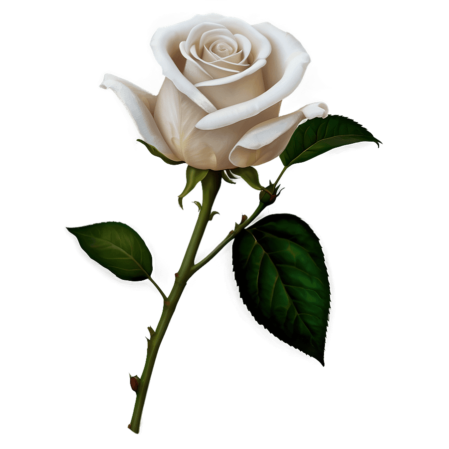 Black and White Rose Bloom PNG 06252024