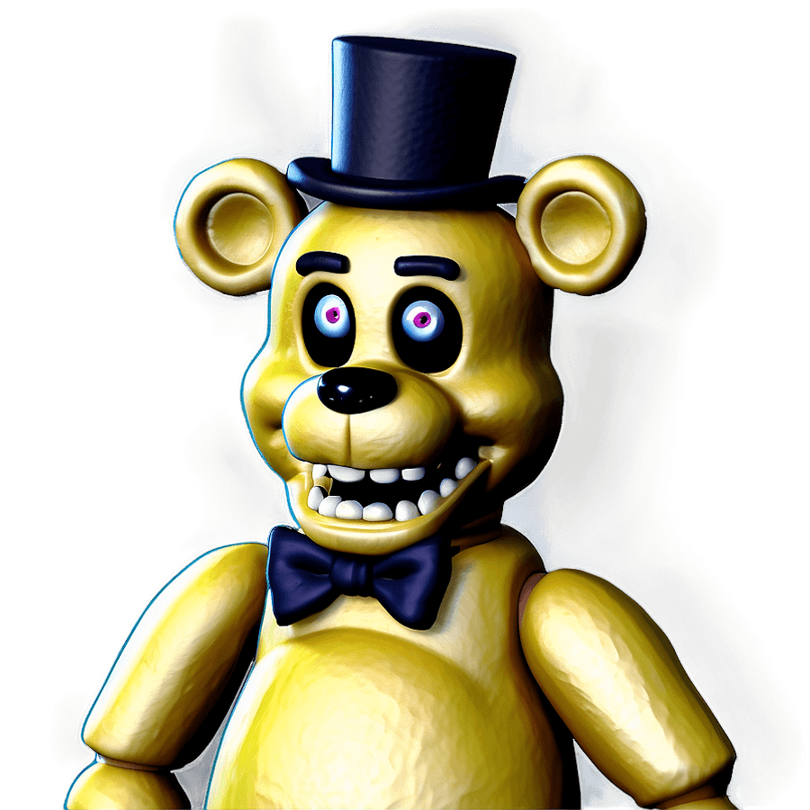 Golden Freddy Creepy Smile PNG 11