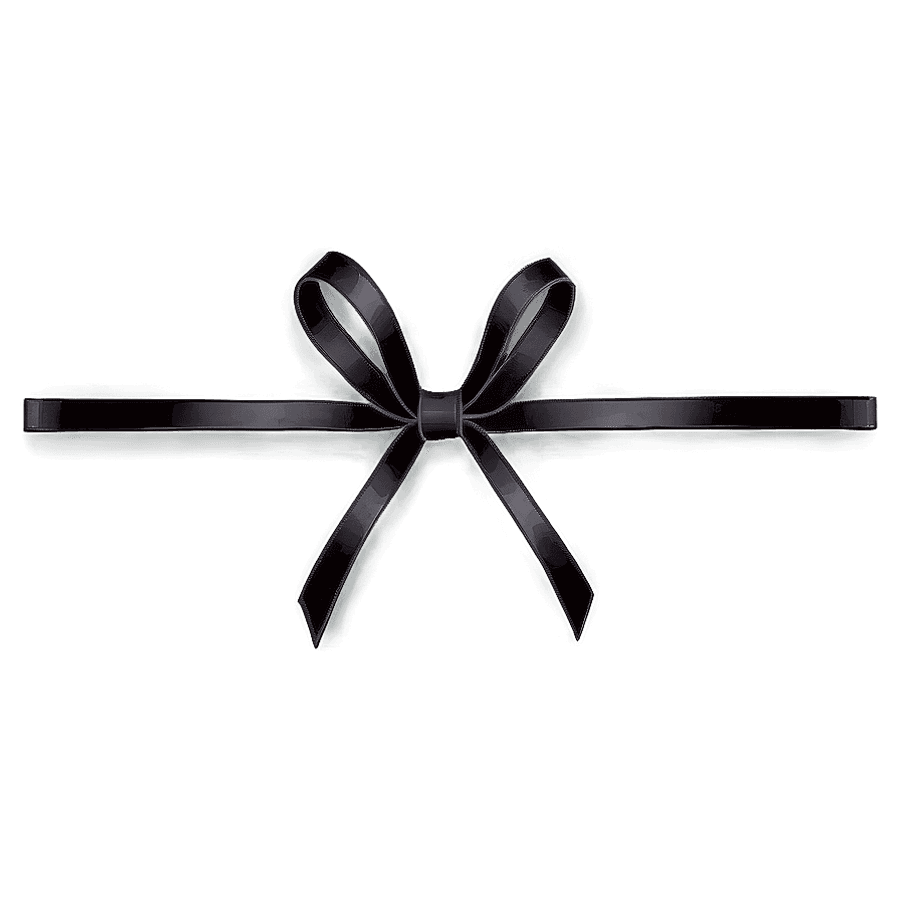 Minimalist Black Bow PNG 40